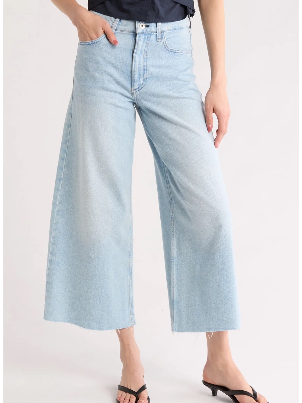 Rag & bone Serena high rise crop raw hem